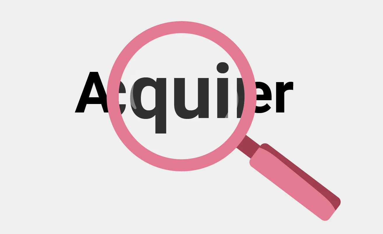 Illustration einer Lupe über dem Wort Acquirer
