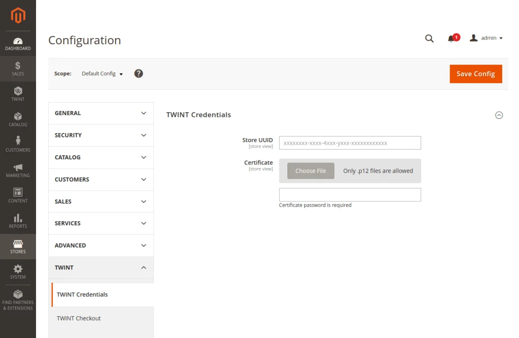 Magento Konfiguration